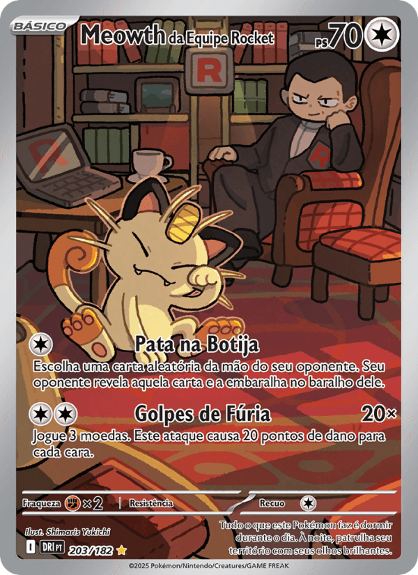 Carta Meowth da Equipe Rocket