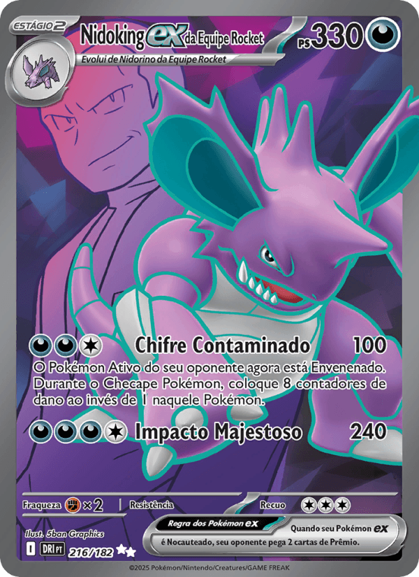 Carta Nidoking ex da Equipe Rocket